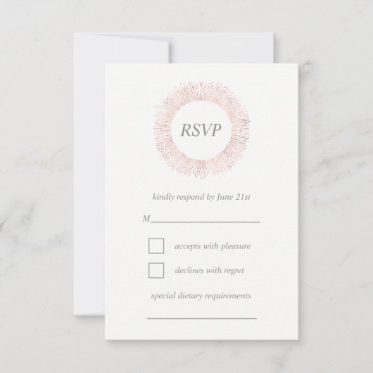 Elegant roos gouden monogram RSVP-kaart RSVP Kaartje (Voorkant)