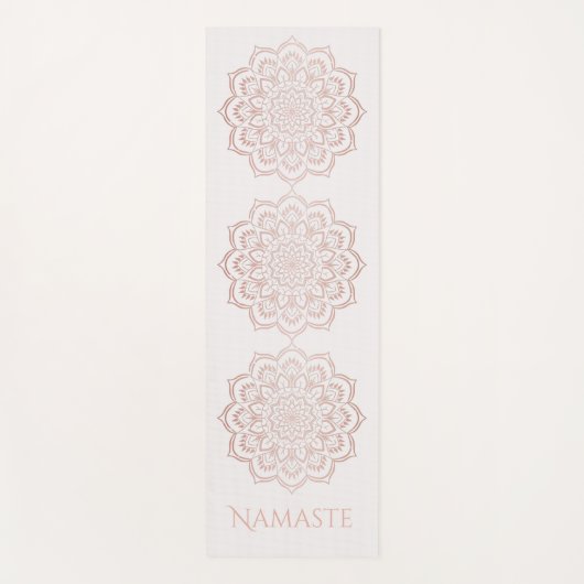 Elegant Roos gouden Namaste Mandala bloempatroon Yogamat (Voorkant)