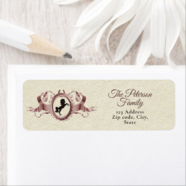 Elegant Roos Gouden Paardensport Ribbon Crest Etiket