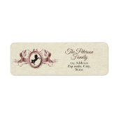 Elegant Roos Gouden Paardensport Ribbon Crest Etiket (Voorkant)