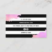 Elegant roos gouden paarse schaar visitekaartje (Achterkant)