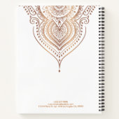 Elegant Roos-gouden Paisley Ornament Notitieboek (Achterkant)