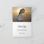 Elegant Roos gouden palmboom bruiloft foto Bedankkaart (Binnen)