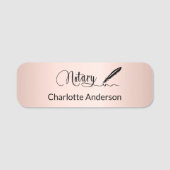 Elegant roos gouden pen naamplaatje (Voorkant)