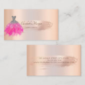 Elegant Roos gouden penseelstreek chique jurk Visitekaartje (Voorkant / Achterkant)