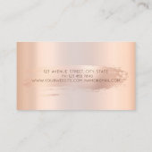 Elegant Roos gouden penseelstreek chique jurk Visitekaartje (Achterkant)