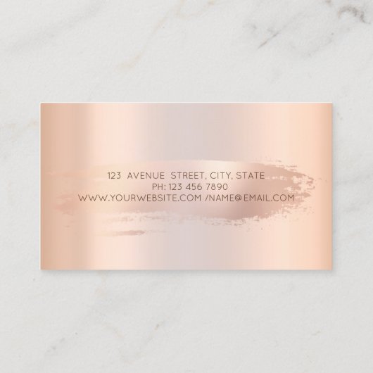 Elegant Roos gouden penseelstreek chique jurk Visitekaartje (Achterkant)