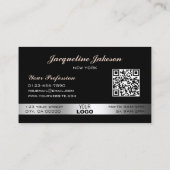 Elegant Roos Gouden Rhinestones Logo en QR Code Visitekaartje (Achterkant)