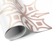 Elegant Roos Gouden Sneeuwvlok Wit Xmas Gift Cadeaupapier (Rol Hoek)