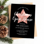 Elegant Roos Gouden Ster Kerst Open Huis Kaart