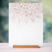 Elegant Roos Gouden Stippen Mandala Acryl Bord (Neutraal)