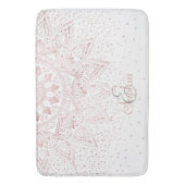 Elegant Roos Gouden Stippen Mandala Badmat (Voorkant Verticaal)