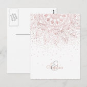 Elegant Roos Gouden Stippen Mandala Briefkaart (Voorkant / Achterkant)