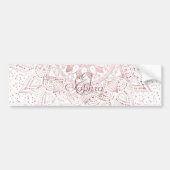 Elegant Roos Gouden Stippen Mandala Bumpersticker (Voorkant)