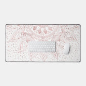 Elegant Roos Gouden Stippen Mandala Bureaumat (Keyboard & Muis)