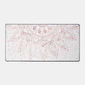 Elegant Roos Gouden Stippen Mandala Bureaumat (Voorkant)