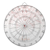 Elegant Roos Gouden Stippen Mandala Dartbord (Voorkant)