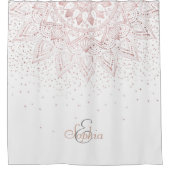 Elegant Roos Gouden Stippen Mandala Douchegordijn (Voorkant)