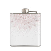 Elegant Roos Gouden Stippen Mandala Heupfles (Achterkant)