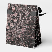 Elegant Roos Gouden Stippen Mandala Marmer Bedankdoosjes (Achterkant)