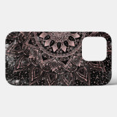 Elegant Roos Gouden Stippen Mandala Marmer Case-Mate iPhone Case (Achterkant (horizontaal))