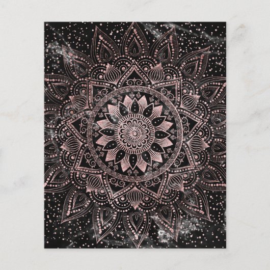 Elegant Roos Gouden Stippen Mandala Marmer Flyer (Voorkant)