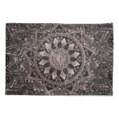 Elegant Roos Gouden Stippen Mandala Marmer Kussensloop (Achterkant)