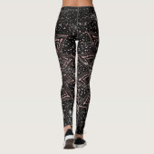 Elegant Roos Gouden Stippen Mandala Marmer Leggings (Achterkant)