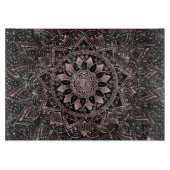 Elegant Roos Gouden Stippen Mandala Marmer Snijplank (Voorkant)