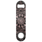 Elegant Roos Gouden Stippen Mandala Marmer Speed Flessenopener (Voorkant)