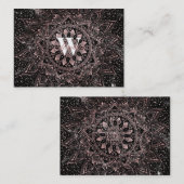 Elegant Roos Gouden Stippen Mandala Marmer Visitekaartje (Voorkant / Achterkant)