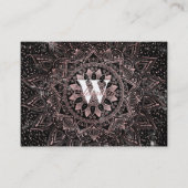 Elegant Roos Gouden Stippen Mandala Marmer Visitekaartje (Voorkant)