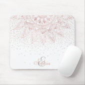 Elegant Roos Gouden Stippen Mandala Muismat (Met muis)