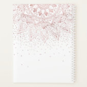 Elegant Roos Gouden Stippen Mandala Planner (Achterkant)