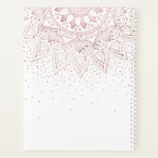 Elegant Roos Gouden Stippen Mandala Planner (Achterkant)