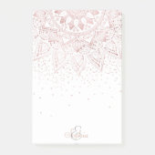 Elegant Roos Gouden Stippen Mandala Post-it® Notes (Voorkant)