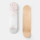 Elegant Roos Gouden Stippen Mandala Skateboard (Voorkant)