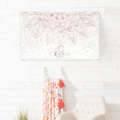 Elegant Roos Gouden Stippen Mandala Spandoek (Insitu)