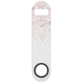 Elegant Roos Gouden Stippen Mandala Speed Flessenopener (Achterkant)