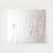 Elegant Roos Gouden Stippen Mandala Wandkleed (Voorkant (horizontaal))