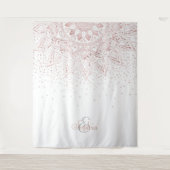 Elegant Roos Gouden Stippen Mandala Wandkleed (Voorkant)