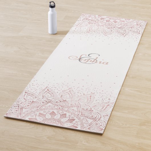Elegant Roos Gouden Stippen Mandala Yogamat (In situ)