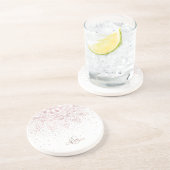 Elegant Roos Gouden Stippen Mandala Zandsteen Onderzetter (Zijkant)