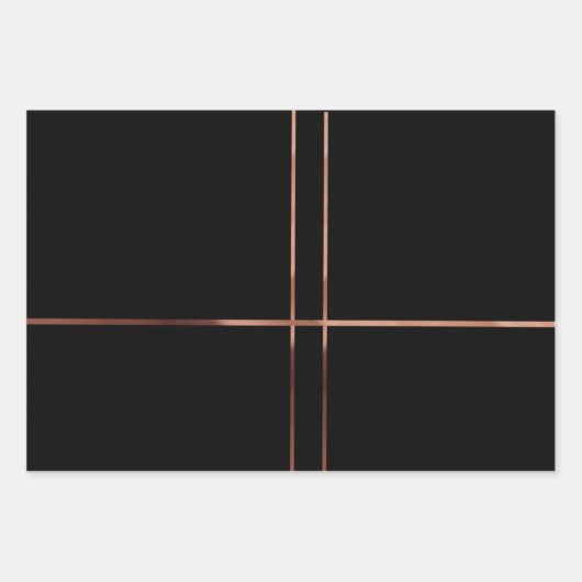 Elegant Roos gouden strepen Verpakkingspape Inpakpapier Vel (Voorkant)