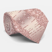 Elegant Roos Gouden Stropdas Blush Glitter Drips (Opgerold)