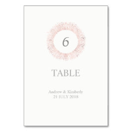 Elegant roos gouden trouwtafel nummer kaart