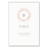 Elegant roos gouden trouwtafel nummer kaart (Voorkant)