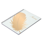 Elegant Roos gouden veren kunst gepersonaliseerd Notitieboek (Linkerzijde)