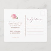 Elegant Roos Gouden Waterverf Bloemen 80ste Verjaa Uitnodiging Briefkaart (Achterkant)