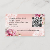 Elegant Roos Gouden Waterverf Bloemen Huwelijk Informatiekaartje (Achterkant)